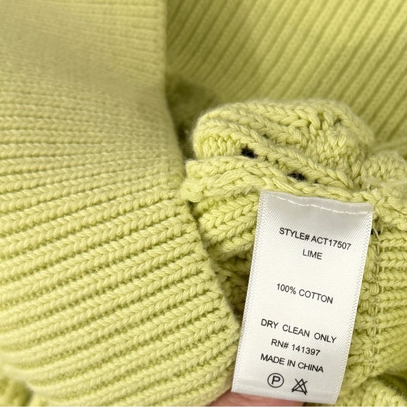 ASTR the Label Elowen Textured Knit Puff-Sleeve Sweater | Lime Green | Size S - Picture 5 of 6